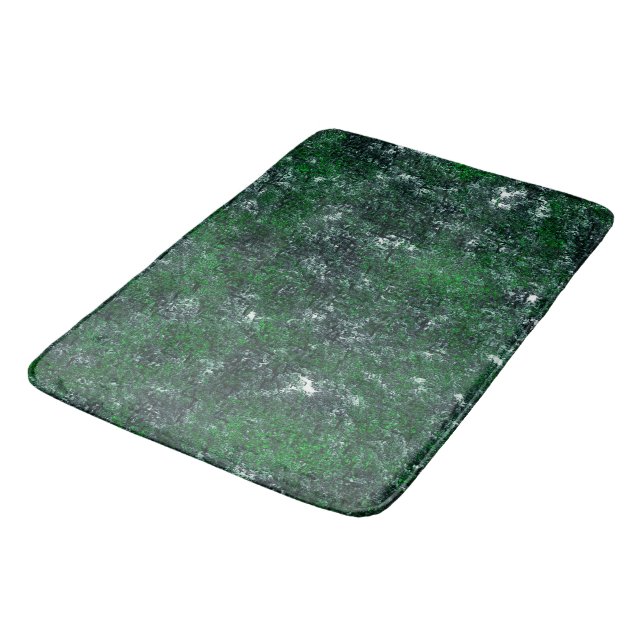 Green fungus upon whitish grey rock or tree trunk  bath mat (Angled)