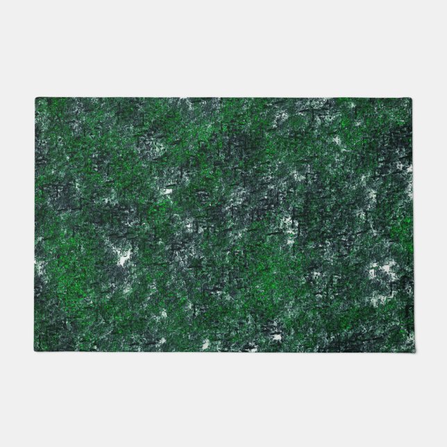 Green fungus upon whitish grey rock or tree trunk  doormat (Front)
