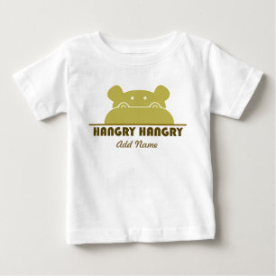 Green Funny Cute Hangry Hippo Hungry Baby T-Shirt