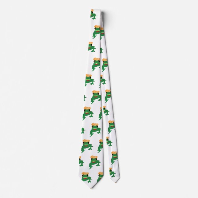 Green Funny Frog Character Tie (Front)