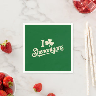 Green Funny Irish Patty's Shamrock Saint Patricks Napkin