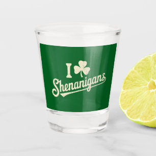 Green Funny Irish Patty's Shamrock Saint Patricks Shot Glass