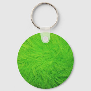 Green Fur Photo Keychain