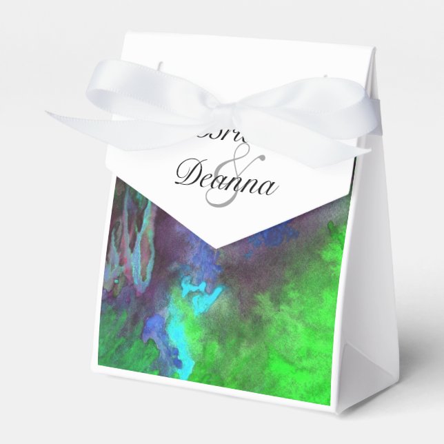 Green Fusion Favour Favor Box (Front Side)