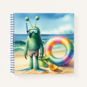 Green Fuzzy Alien Notebook