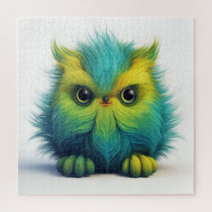 Green Fuzzy Owl Fantasy Creature Puzzle