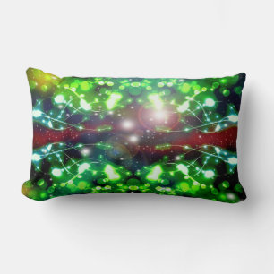 Green Galaxy Abstract lights Lumbar Pillow