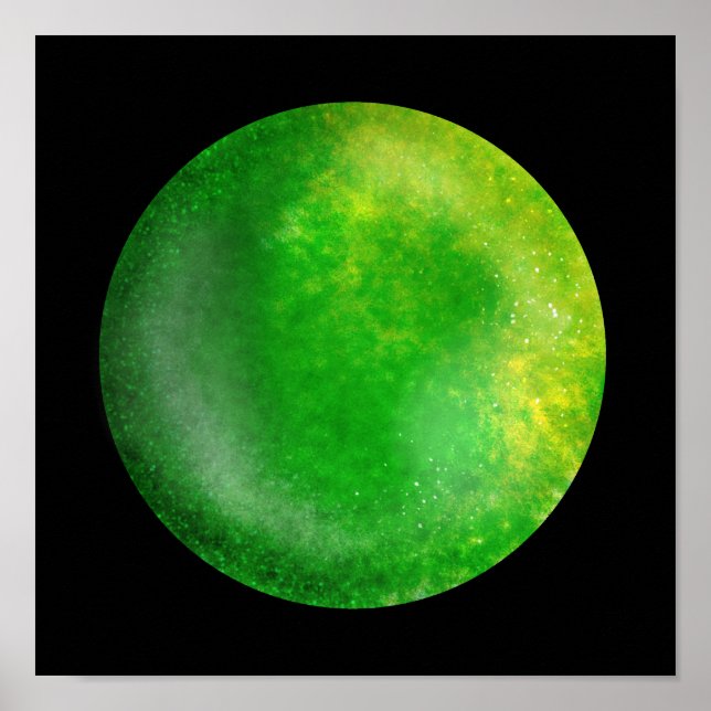 Green Galaxy Orb – Emerald Marble Print (Front)