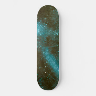 Green Galaxy Sparkles Abstract Skateboard