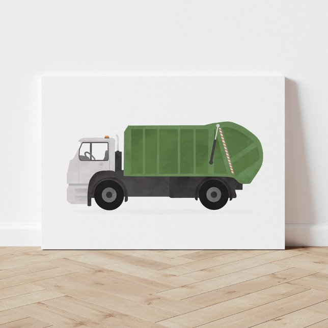 Green Garbage Truck Canvas Print (Creator Uploaded)