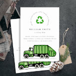 Green Garbage Truck Kids Any Age Birthday Invite<br><div class="desc">A Fun Cute Boys GARBAGE TRUCK THEME BIRTHDAY Collection.- it's an Elegant Simple Minimal sketchy Illustration of green garbage recycle truck,  perfect for your little ones birthday party. It’s very easy to customize,  with your personal details. If you need any other matching product or customization,  kindly message via Zazzle.</div>