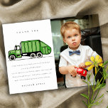 Green Garbage Truck Kids Any Age Birthday Photo Thank You Card<br><div class="desc">A Fun Cute Boys GARBAGE TRUCK THEME BIRTHDAY Collection.- it's an Elegant Simple Minimal sketchy Illustration of green garbage recycle truck,  perfect for your little ones birthday party. It’s very easy to customize,  with your personal details. If you need any other matching product or customization,  kindly message via Zazzle.</div>
