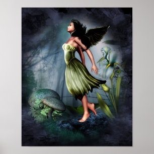 Green Garden Angel Poster