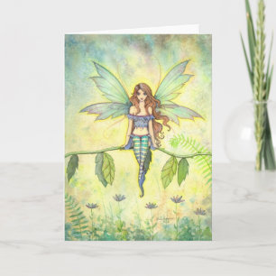 Green Garden Fairy Fantasy Art Card