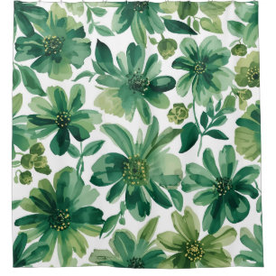 Green Garden Floral Botanical Watercolor Painting