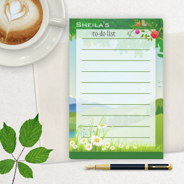 Green Garden Floral To Do List  Post-it Notes (Creator Uploaded)