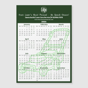 Green Garden Maintenance Magnetic 2026 Calendar