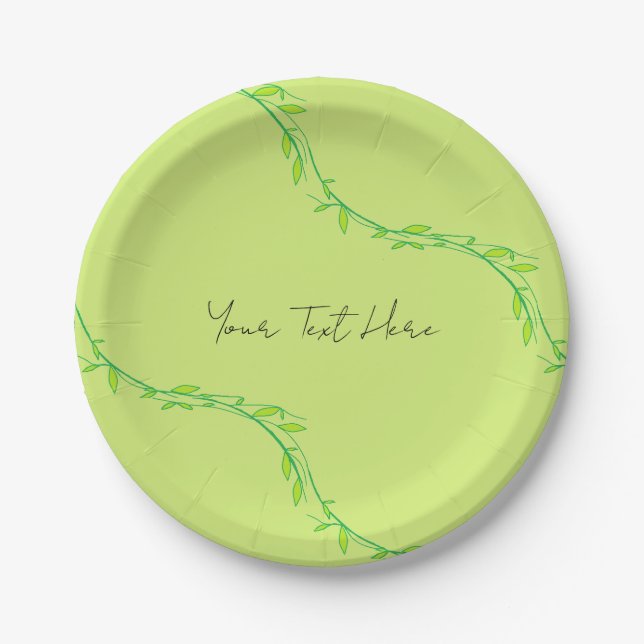 Green Garden Paper Plate (Front)