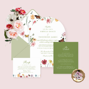 Green Garden Wedding Details Card