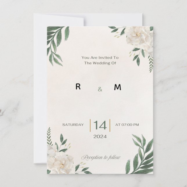 Green Garden wedding invitation (Devant)