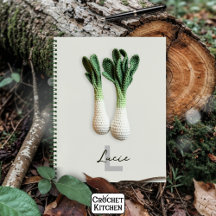 Green Gardener Minimalist Crochet Leeks Name