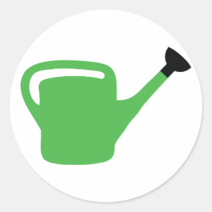 green gardener watering can classic round sticker