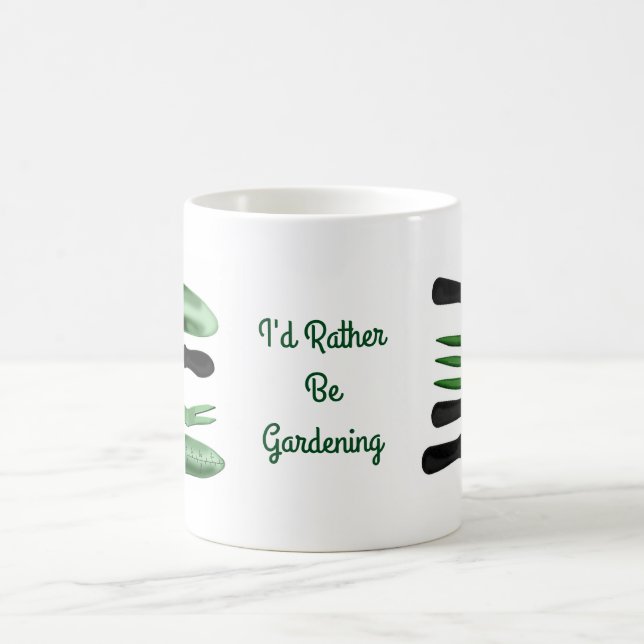 Green Gardening Tools Coffee Mug (Center)