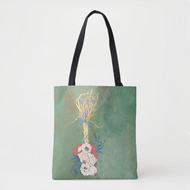 Green Garlic Braid Tote Bag (Front)