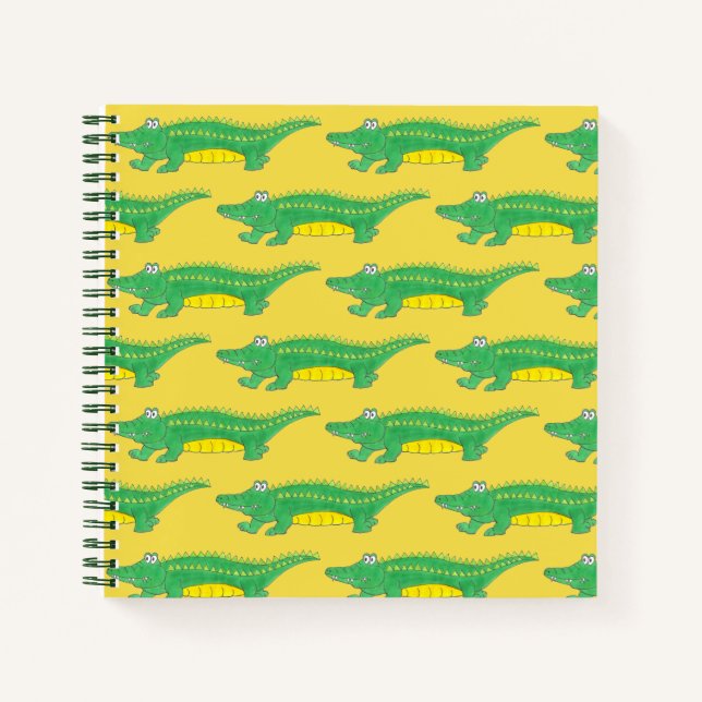 Green Gator Alligator Croc Crocodile Reptile Notebook (Front)