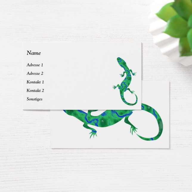 Green Gecko Business Cards (Desk)