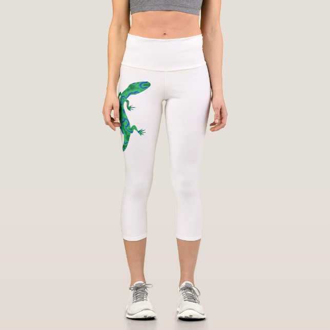 Green Gecko Capri Leggings (Front)