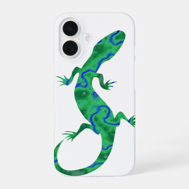 Green Gecko iPhone 16 Case (Back)