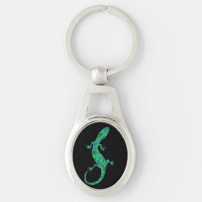 Green Gecko Keychain (Front)