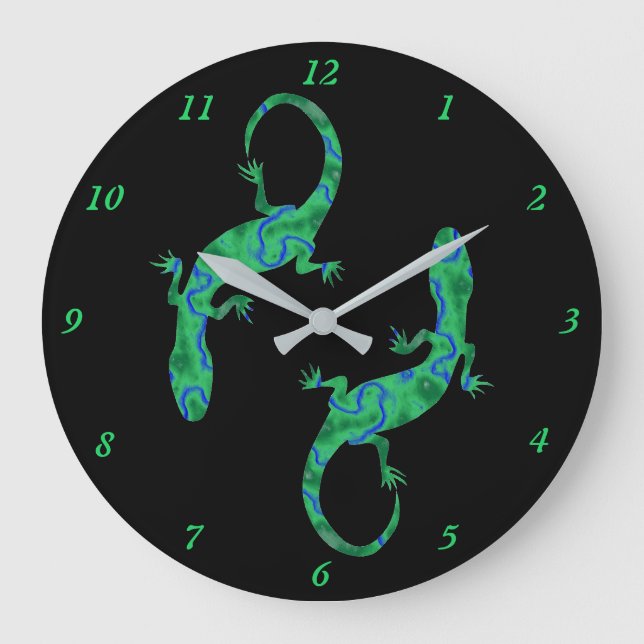 Green Gecko Large Clock (Front)