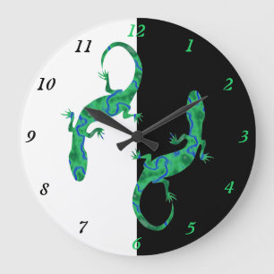 Green Gecko Large Clock