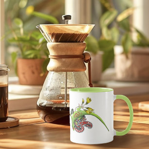 Green Gecko Tribal Lavender Red Mug