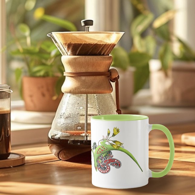 Green Gecko Tribal Lavender Red Mug (Creator Uploaded)