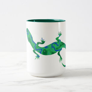 Green Gecko Two-Tone Coffee Mug