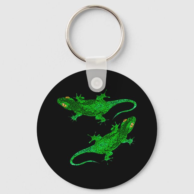 Green geckos keychain (Front)