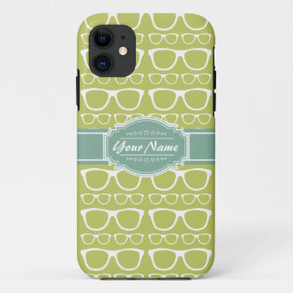 Green Geek Glasses Personalized iPhone 11 Case
