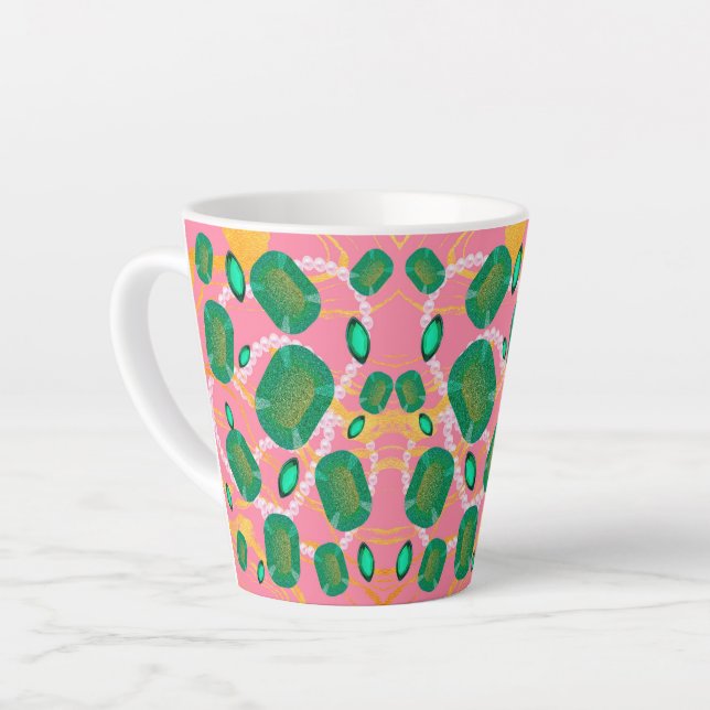 GREEN GEMS LATTE MUG (Left Angle)