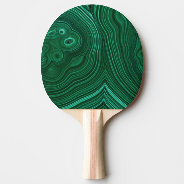 Green gemstone malachite natural stone design  ping pong paddle (Front)