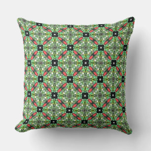 Green Gemstones and Marble Jewels Throw Pillow
