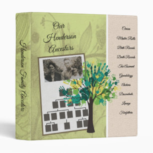 Green Genealogy Terms Family Tree Album Binder