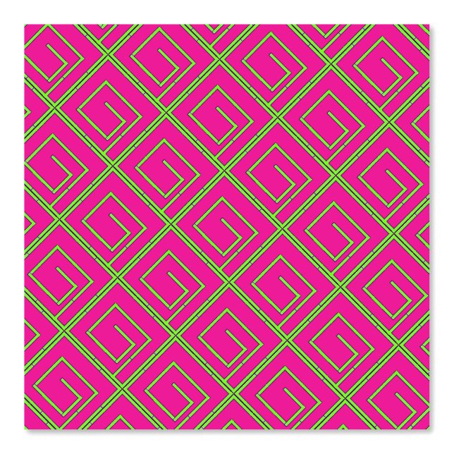 Green Geo Fuchsia      Wallpaper (Front)