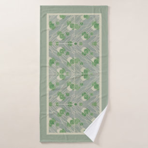 Green Geometric 1915 Hannah Borger Overbeck Bath Towel