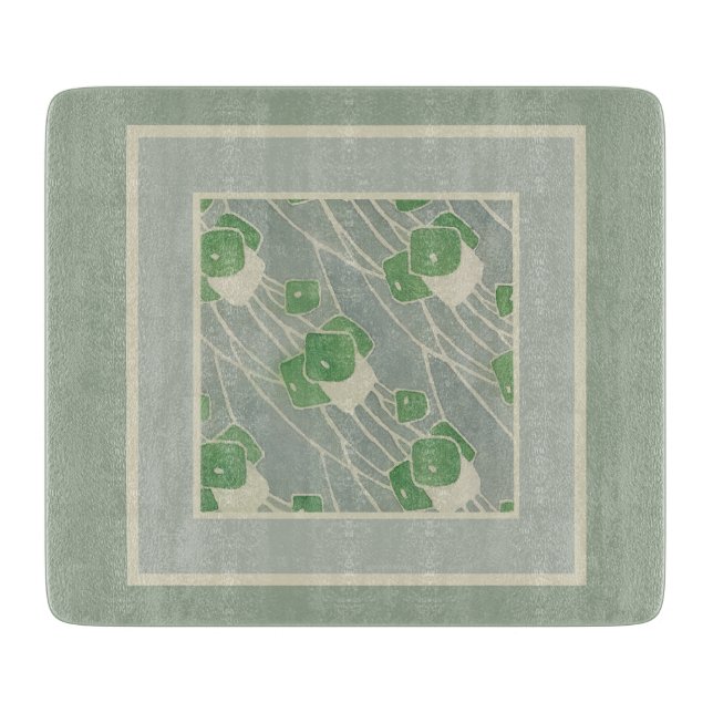 Green Geometric 1915 Hannah Borger Overbeck Cutting Board (Front)