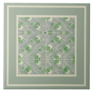 Green Geometric 1915 Hannah Borger Overbeck Tile