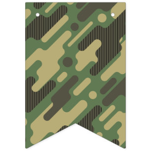 Green Geometric Camouflage. Camo your Bunting Flags