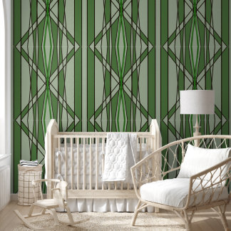 Green geometric design wallpaper
